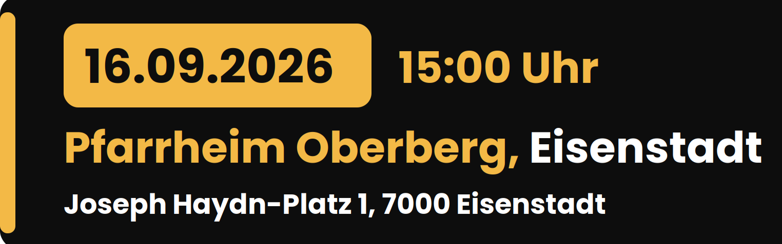 Rudi Strahl's Comedy Show am 16. September 2026 um 15:00 Uhr im Pfarrheim Oberberg, Joseph Haydn-Platz 1, 7000 Eisenstadt